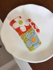 1pc Women's Bohemian Knitted Flower, Cherry, Strawberry Design Hair Clip Headpiece, Matte Non-Slip Hair Claw Clip Bun Maker Suitable For Beach, Holiday, Wedding, Party, Daily Use - Multicolor - View 12