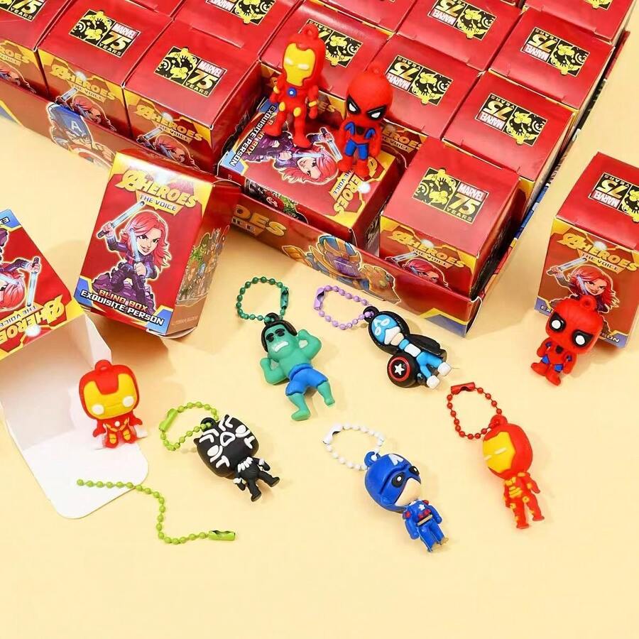 12pcs Classic Design Blind Box Keychains, Cute Pendant Suitable For Backpack & Keys, Exquisite Craftsmanship, Creative Holiday & Birthday Gift, Fashionable Souvenir, Stylish Accessory - Multicolor - View 1