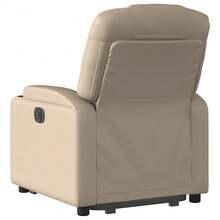 vidaXL Recliner With Lift Assistance Cappuccino-Brown Faux Leather - Jaune citron - Voir 5