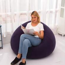 1 Oversized Inflatable Slouchy Sofa Chair | Made Of Grey PVC Material, Portable And Foldable, Ergonomically Designed For Use In Four Seasons, Perfect For 100 Living Room And Outdoor Camping Scenarios - Multicolor - View 14
