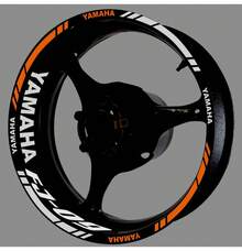 Calcomanias Stickers Para Rines  Fj-09 Fj09 Rin Moto - Naranja Reflejante / Blanco Reflejante - Ver 3
