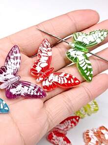 亚克力蝴蝶孔DIY配件材料，服装装饰，艺术工艺用品，手工艺品，房间装饰，手工饰品，手机壳装饰，钥匙扣，包包挂件 - 混色 - 查看 6