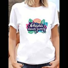 Ohana Means Family - Womens T-Shirt - Lilo - Stitch - Film - Animation - Hawaii_2969_t1 - 黑色 - 查看 8