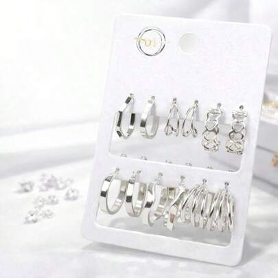 KIT 6 Pares de Minis Argolas Brincos Prata/Dourado