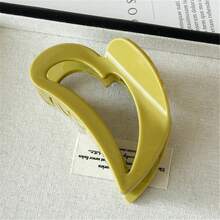 1pc French Retro Heart Hollow Hair Claw, High-End Hair Clip For Thick Hair, Hair Accessory Elegant Claw Clip Vacation Hair Clutch - Multicolor - View 7