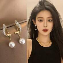 Silver Needle Korean Version Light Luxury Hot-Selling Women's Earrings Simple Elegant Versatile Stud Long Tassel Earrings Full Diamond - 1 - Xem 3