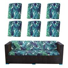 6pcs Printed Stretch Sofa Cushion Covers, Outdoor Patio Seat Cushion Protectors, Suitable For Modern Daily Use Indoors And Outdoors - nhiều màu - Xem 1