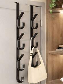 1pc Space-Saving Hanging Rack - Straight Tube Design Suitable For Bedroom, Bathroom, Garage And Kitchen - Multicolor - View 7