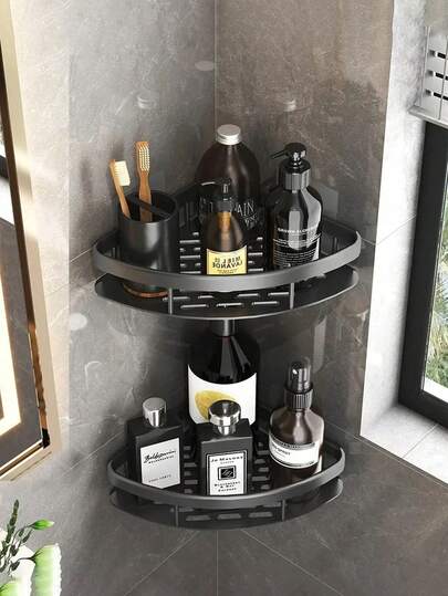 Corner Shower Caddy, Bathroom Triangular Shelf No Drilling Required, Wall Mounted Toilet Vanity Storage Rack For Shampoo, Soap And Cosmetics
