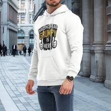 "You Are Already Excellent Enough" - Men's Casual Long-Sleeved Hooded Sweatshirt With Drawstring, Suitable For Autumn And Winter Wear, A Perfect Gift For Your Boyfriend. - White - View 1