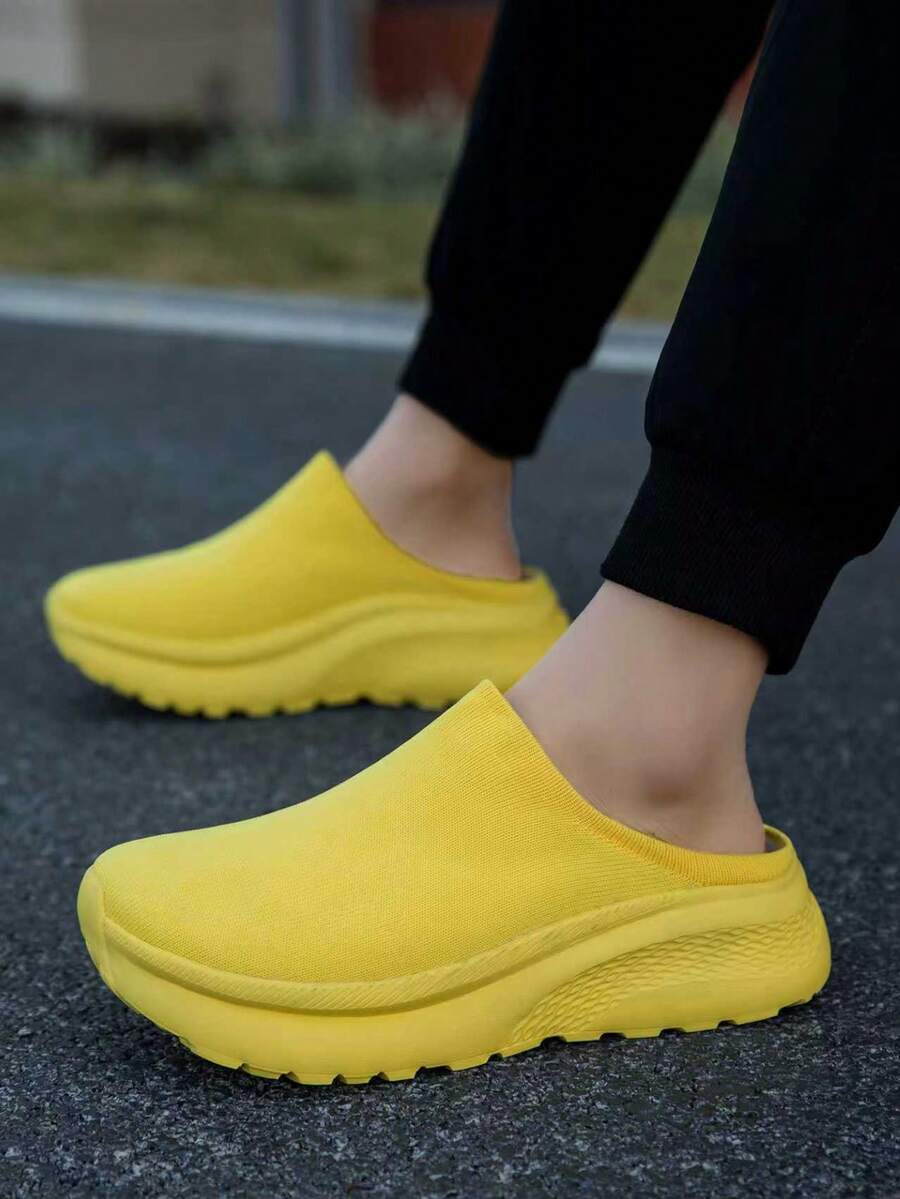 New Casual Solid Color Fringe Sneakers, Outdoor Sports Shoes For Spring/Summer - Yellow - View 1