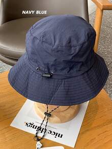 1pc Unisex Quick-Dry Sun Protection Bucket Hat, Solid Color Foldable Sun Hat, Suitable For Outdoor Activities, Sports Cycling, Travel, All Seasons[Windproof Rope Color Style Random]UV Protection Beach Hat, Holiday Gift, Back To School Season, Men's Hat - Multicolor - View 7