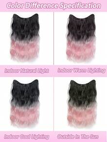 Synthetic Fiber Hair Extensions, Parisian-Style Dyed One-Piece Gradient Wavy Long Curly Hair, 4-Clip Invisible And Seamless Hair Volume Wigs, Suitable For Everyday Wear And Parties. - Multicolor - View 6