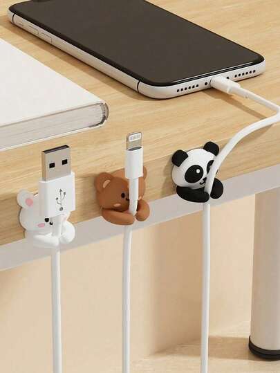 Desk Cable Management Clips, Self-Adhesive Wire Organizer For Desk, Bedside, Wall, Car, Dorm & Office, Cute Headphone Cable Holder, No-Drill Cable Fixes, Cable Management Accessories Back To School