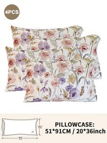 1pc/2pcs/4pcs Floral Print Pillowcase, Breathable Soft Comfortable, Envelope Closure Suitable For Bedroom Sofa Home Decor, Retro Style Bedroom Living Room Home Decor, Pillow Insert Not Included, Suitable For All Seasons - Multicolor - View 12