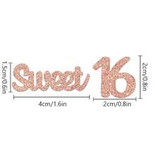 Conjunto de 80 peças de confetes multicoloridos rosa com glitter para decoração de mesa de festa de 16 anos, com o número 16. - Multicolorido - Ver 9