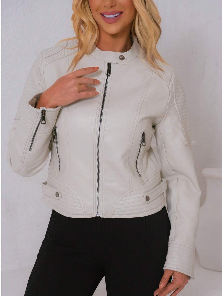 Women's Jacket Look Suede | Faux Leather Style | Lightweight And Stylish - Mustard Yellow - View 1