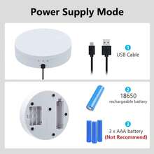 360 Degree Electric Rotating Rotating Turntable Display Stand,Battery/USB Power Supply For Photography Product Shows (White, 5.7 Inches/Load 22 LB) - 1 - View 3