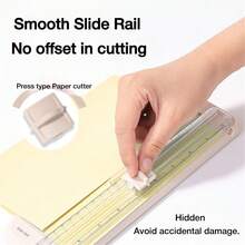 1PC Portable A5/A6 Paper Cutter Trimmer, Uncharged Manual Cutting Tool Made With Durable Plastic, School, Home, And Office Use - one-size - View 4