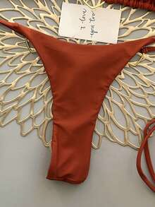 女士比基尼套装 - 亮橙色 - 查看 6