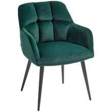 Reclining Armchair With Armrests, Velvet Look, With Steel Legs, For Living Room Or Bedroom, Dark Green - 綠色 - 查看 9