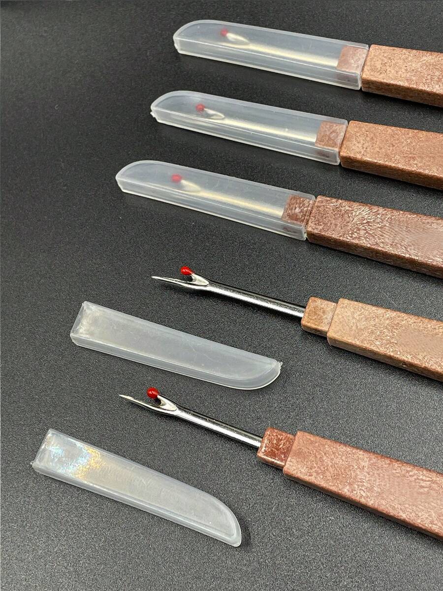 Brown Color Seam Ripper, Quick Seam Remover, Embroidery Unpicker, Cutting Tool For Cross Stitch, DIY Threadcutting Tool, Household Sewing Supplies - Brown - View 1
