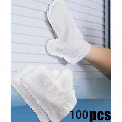 1/100pcs Ultra-Fine Fiber Dust-Proof Gloves - Wet & Dry Dual Use, Easy Dust Removal Cleaning Cloth Gloves, Suitable For Kitchen, Living Room, Bedroom, Car, Furniture And Window Cleaning, Household Dusting Gloves