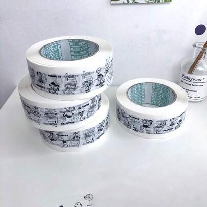 SNOOPY 1卷史努比胶带，可爱卡通漫画图案，快递发货，小卡片包装密封，大号胶带，计划本材料，装饰胶带，新年礼物，情人节礼物，复活节礼物