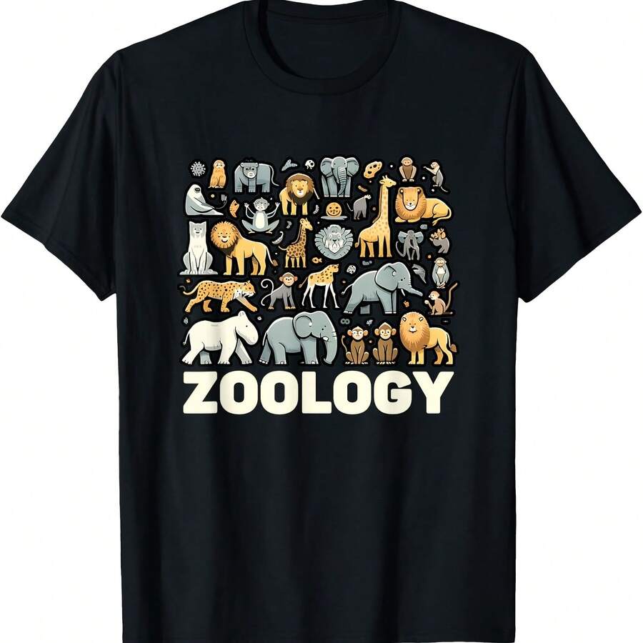 Camiseta para amantes de los animales de la colección Zoology Wild - Negro - Ver 1