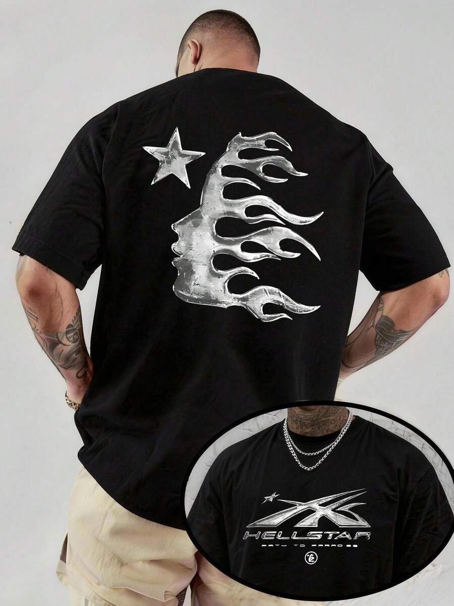 Men's Versatile And Stylish Pure Cotton T-Shirt, Durable And Soft, With A Round Neck And Short Sleeves, Suitable For Sports, Home Wear, Casual Outings, And Dates. - 黑色 - 查看 1