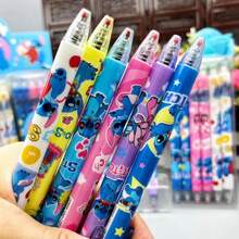 6支/12支装中性凝胶笔，图案包括史迪奇、小熊维尼、草莓熊等卡通人物，速干墨水，可用于签名、书写，是学生文具的理想之选。 - 史迪奇筆 - 查看 7