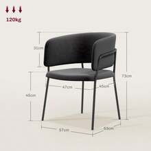 Dining Chairs, Set Of 2, Kitchen Chairs With Backrest, Steel Legs, Velvet-Look Upholstered Chairs For Living Room, Kitchen, Grey, 57 X 53 X 73 Cm - Black - View 3