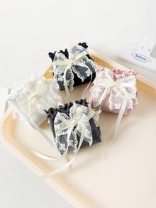 1 Paar Baby Einfarbige Fliegen-Socken, schwarz & weiß kniehohe Prinzessin-Stil nahtlose Socken, Frühling/Herbst - Verschiedenfarbig - Übersicht 5