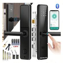 Cerradura electrónica inteligente Bluetooth para zurdos, grosor de puerta recomendado 40-110 mm, color negro - Negro 1 - Ver 1