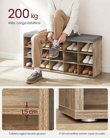 Shoe Cabinets - Oak With Blue + Gray Grain - View 5