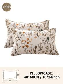 1pc/2pcs/4pcs Floral Print Pillowcase, Breathable Soft Comfortable, Envelope Closure Suitable For Bedroom Sofa Home Decor, Retro Style Bedroom Living Room Home Decor, Pillow Insert Not Included, Suitable For All Seasons - Multicolor - View 21