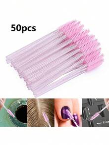 200 Disposable Eyelash Brush Mascara Wands Spoolies For Eye Lashes Extension Eyebrow Purple Pink Tbestmax - Multicolor - View 12