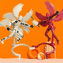 Figura de acción articulada de ABS del guerrero angélico de 6 alas, modelo de exhibición coleccionable, requiere autoensamblaje - Multicolor - Ver 2