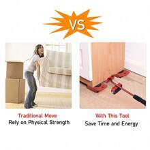 5 PCS Heavy Duty Furniture Shifter Lifter Set Wheel Moving Removal Slider Moving - Red - View 4