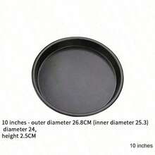 Non-Stick Carbon Steel Pizza Pan Oven Baking Trays Mold Microwave Cake Pan Dish Mould Patisserie Tarte Pie Sapan Tools - Black - View 10