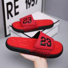 35-48 Plus Size Men's Slippers, Large Size, EVA Lightweight & Soft, Anti-Slip, Wear-Resistant Thick Sole, Open Toe Sandals, Daily Wear & Outdoor Beach - A-red - View 5