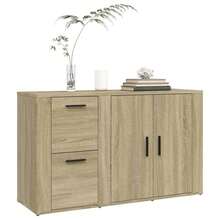 vidaXL Sideboard Sonoma-Eiche 100x33x59,5 cm Holzwerkstoff - Gelb - Übersicht 4