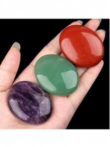 38x48mm Natural Crystal Oval Massage Stone, SPA Hot Compress Stone For Essential Oil Therapy - Oval Polished Stone - View 1