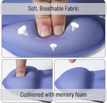Mr. Pen- Ergonomic Mouse Pad With Wrist Rest, Dusky Blue-Purple Breathable Fabric With Memory Foam Cushion, Non-Slip Rubber Base, Gel Mouse Pad With Wrist Support - ColorE - 查看 4