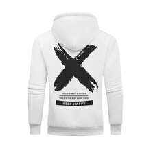 "You Are Already Excellent Enough" - Men's Casual Long-Sleeved Hooded Sweatshirt With Drawstring, Suitable For Autumn And Winter Wear, A Perfect Gift For Your Boyfriend. - White - View 2