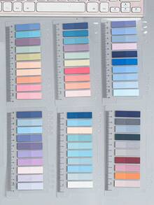 1200pcs 6 Styles PET Sticky Notes, Student Memo Stickers, Office Marking Index Stickers, Reusable Sticky Notes, 6 Designs - Multicolor - View 9