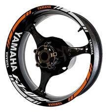 Calcomanias Stickers Para Rines  Fj-09 Fj09 Rin Moto - Naranja Reflejante / Blanco Reflejante - Ver 2