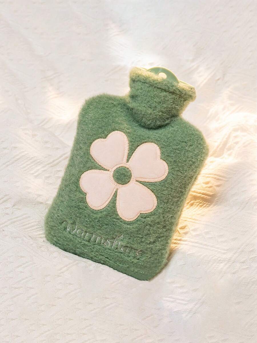 1个500毫升粉色热水袋(可重复灌装,厚绒材质),适合经期热敷下腹部,也可作为便携式暖手宝使用,送给女性/情侣的神秘礼物 - 深綠色500毫升 - 查看 1