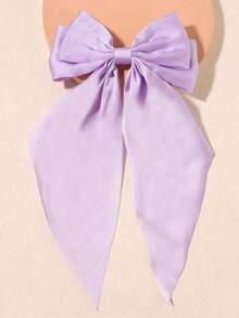 1 pieza Clip de pelo con lazo de satén extra grande para mujeres y niñas, Barrette de pelo con gran lazo de seda, Accesorio de pelo elegante francés, Clip de pelo con lazo grande y lindo adecuado para el Ramadán, San Valentín, boda, fiesta, uso diario (Lazo color lila púrpura) - Lila Púrpura - Ver 4