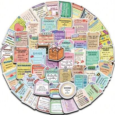 54 Stück Dekorative Aufkleber für Handyhülle im Mental Health Graffiti-Stil